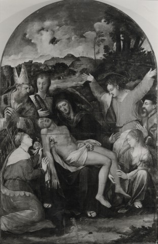 Sotheby's — Ferrarese School 16th Century. The Lamentation with Saints — insieme